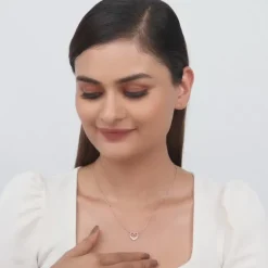 Rose Gold Infinite Love in Heart Necklace