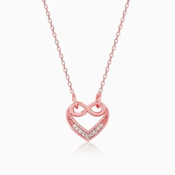 Rose Gold Infinite Love in Heart Necklace