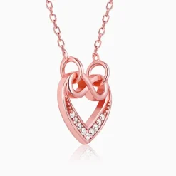 Rose Gold Infinite Love in Heart Necklace