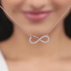 Rose Gold Infinity Heart Necklace
