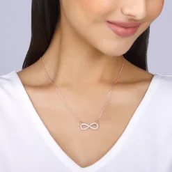 Rose Gold Infinity Heart Necklace