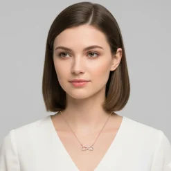 Rose Gold Infinity Heart Necklace