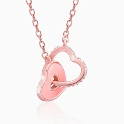 Rose Gold Interlocked Hearts Necklace