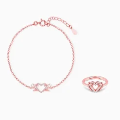 Rose Gold Intertwined In Love Set