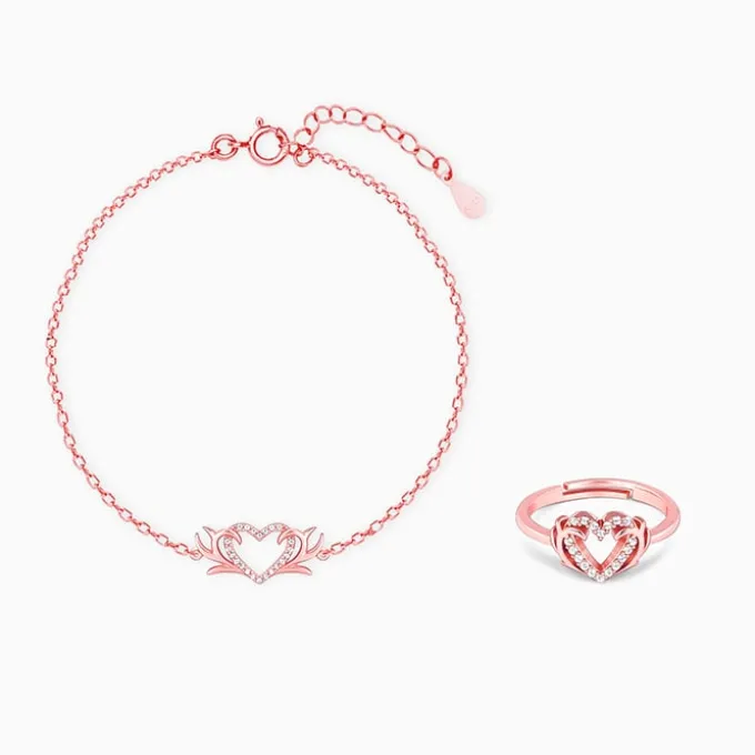 Rose Gold Intertwined In Love Set