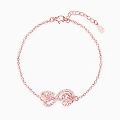 Rose Gold Intertwined Leaves Bracelet
