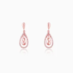 Rose Gold Intricate Teardrop Earrings