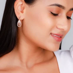 Rose Gold Intricate Teardrop Earrings