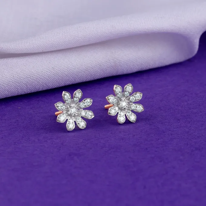 Rose Gold Jasmine Lab Grown Diamond Earrings