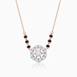 Rose Gold Jeeva Solitaire Lab Grown Diamond Mangalsutra
