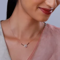 Rose Gold Jeeva Solitaire Lab Grown Diamond Mangalsutra
