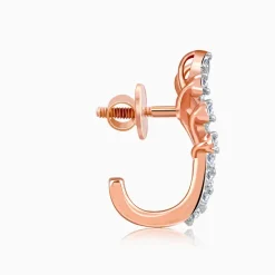 Rose Gold Juno J-hoop Lab Grown Diamond Earrings