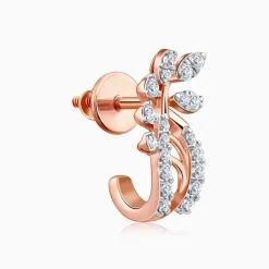 Rose Gold Juno J-hoop Lab Grown Diamond Earrings