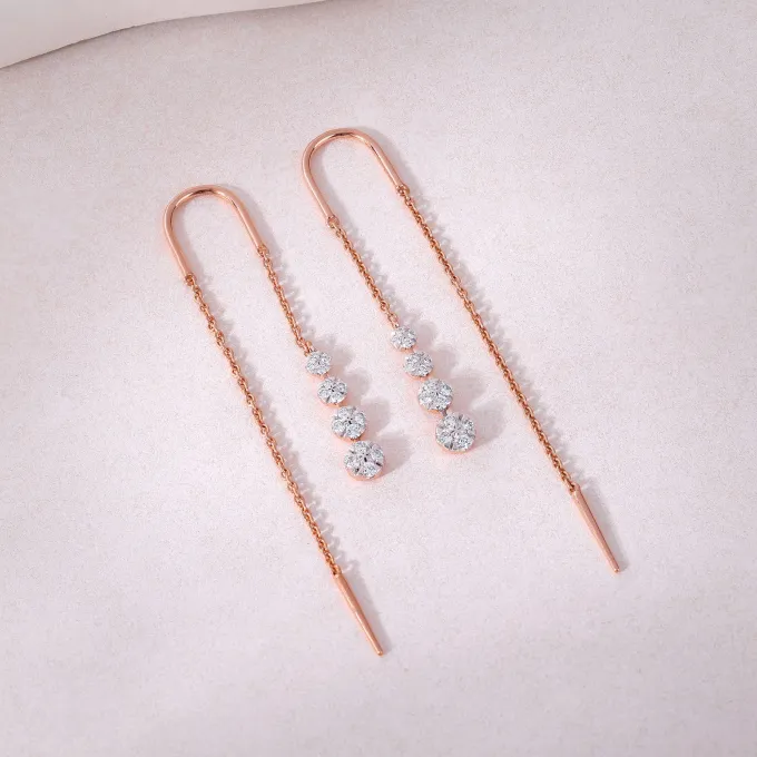 Rose Gold Kiran Sui Dhaaga Lab Grown Diamond Earrings