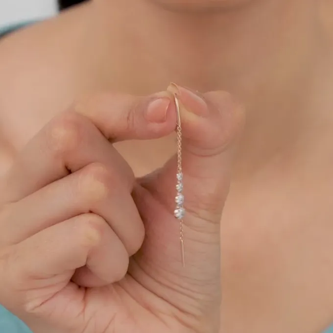 Rose Gold Kiran Sui Dhaaga Lab Grown Diamond Earrings