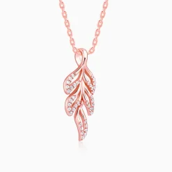 Rose Gold Komal Pankh Pendant With Link Chain