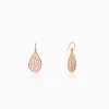 Rose Gold Lattice Teardrop Filigree Earrings