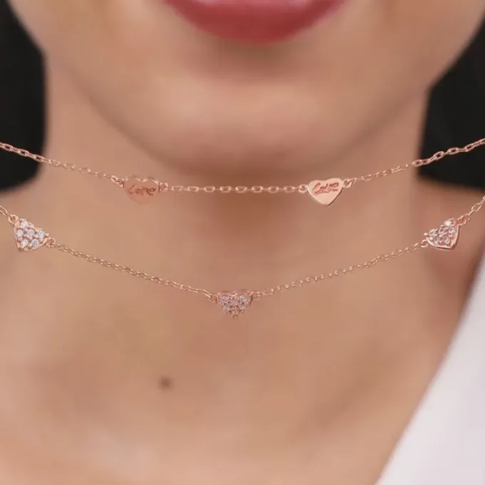 Rose Gold Layered Love Bracelet