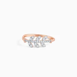 Rose Gold Leafline Lab Grown Dimond Ring