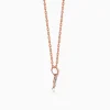 Rose Gold Leafline Rose Lab Grown Diamond Pendant