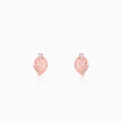 Rose Gold Leafy Filigree Earrings