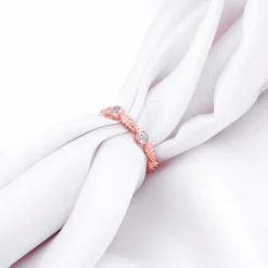 Rose Gold Leafy Zirconia Ring