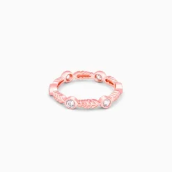 Rose Gold Leafy Zirconia Ring