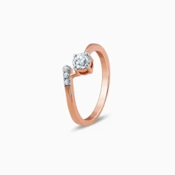 Rose Gold Linked in Love Solitaire Lab Grown Diamond Ring