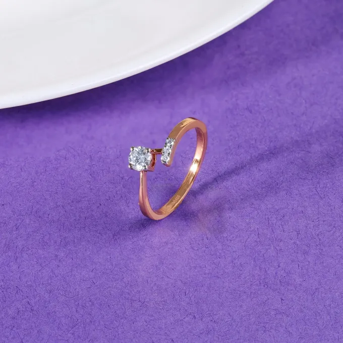 Rose Gold Linked in Love Solitaire Lab Grown Diamond Ring
