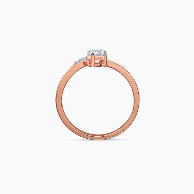 Rose Gold Linked in Love Solitaire Lab Grown Diamond Ring