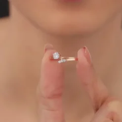 Rose Gold Linked in Love Solitaire Lab Grown Diamond Ring