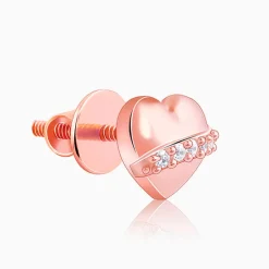 Rose Gold Locket Love Stud Earrings