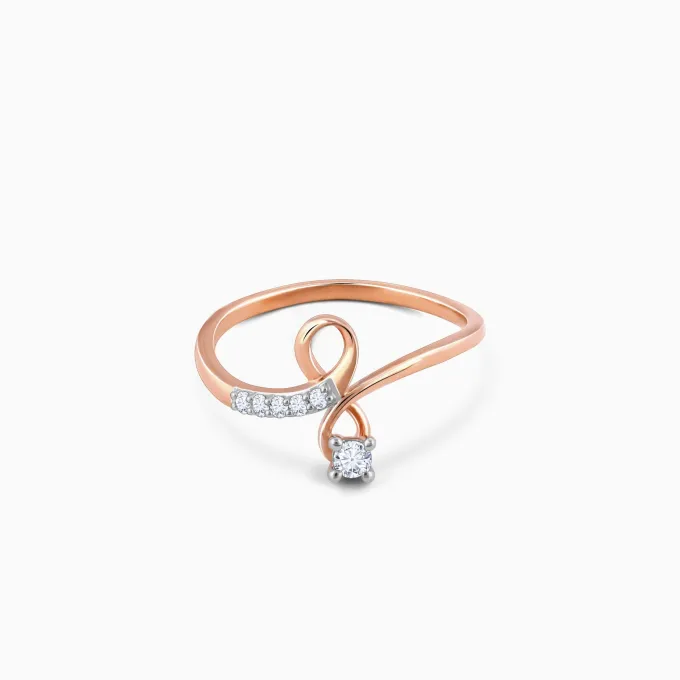 Rose Gold Looped Diamond Ring