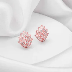 Rose Gold Lotus Radiance Earrings