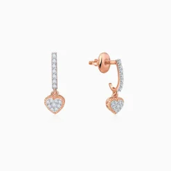 Rose Gold Love Dose Lab Grown Diamond Hoop Earrings
