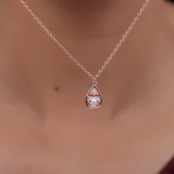 Rose Gold Love Hanging Necklace
