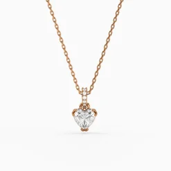 Rose Gold Love Heart Pendant With Link Chain