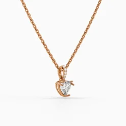 Rose Gold Love Heart Pendant With Link Chain