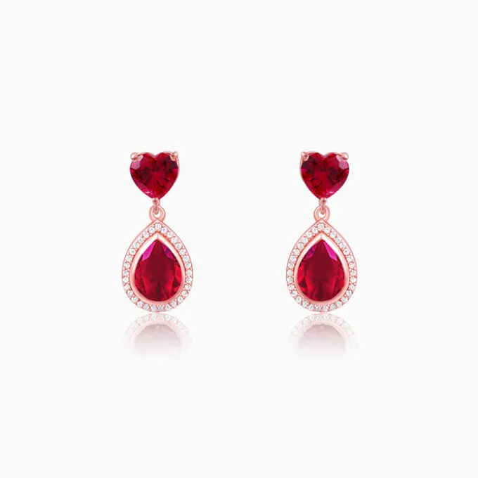 Rose Gold Love in Pink Earrings