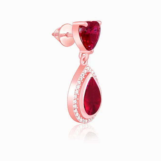 Rose Gold Love in Pink Earrings