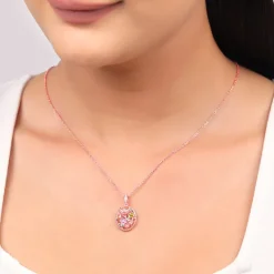 Rose Gold Love Of Nature Pendant With Link Chain