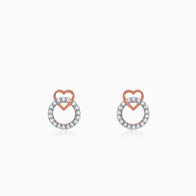 Rose Gold Love Orbit Lab Grown Diamond Earrings