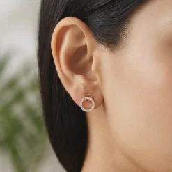 Rose Gold Love Orbit Lab Grown Diamond Earrings