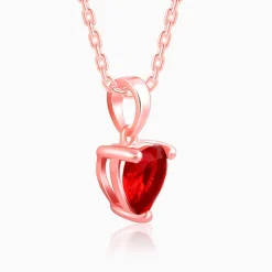Rose Gold Loving in Red Pendant With Link Chain