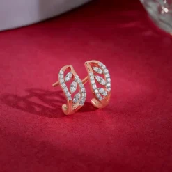 Rose Gold Luna J-hoop Lab Grown Diamond Earrings
