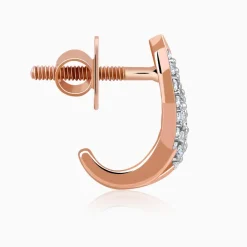 Rose Gold Luna J-hoop Lab Grown Diamond Earrings