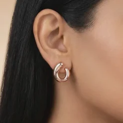 Rose Gold Lyric U Hoops