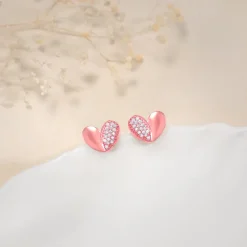 Rose Gold Made for Each Other Stud Earrings