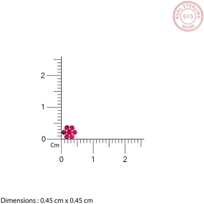 Rose Gold Magenta Flower Stud Kids Earrings