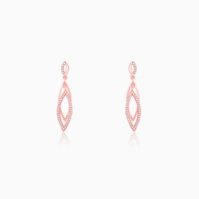 Rose Gold Majestic Marquise Danglers
